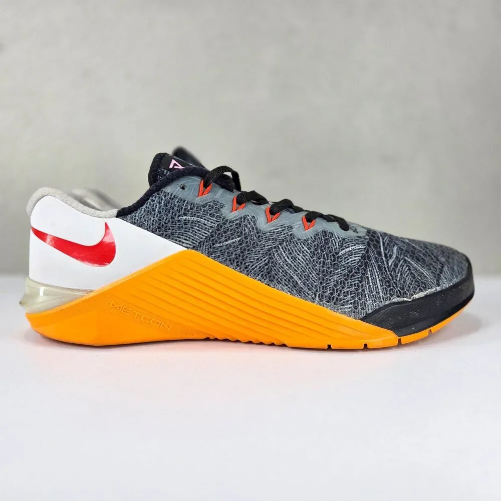 Nike Metcon 5 Black Laser Orange Training Shoes AO2982-081 Women's Sz 8.5